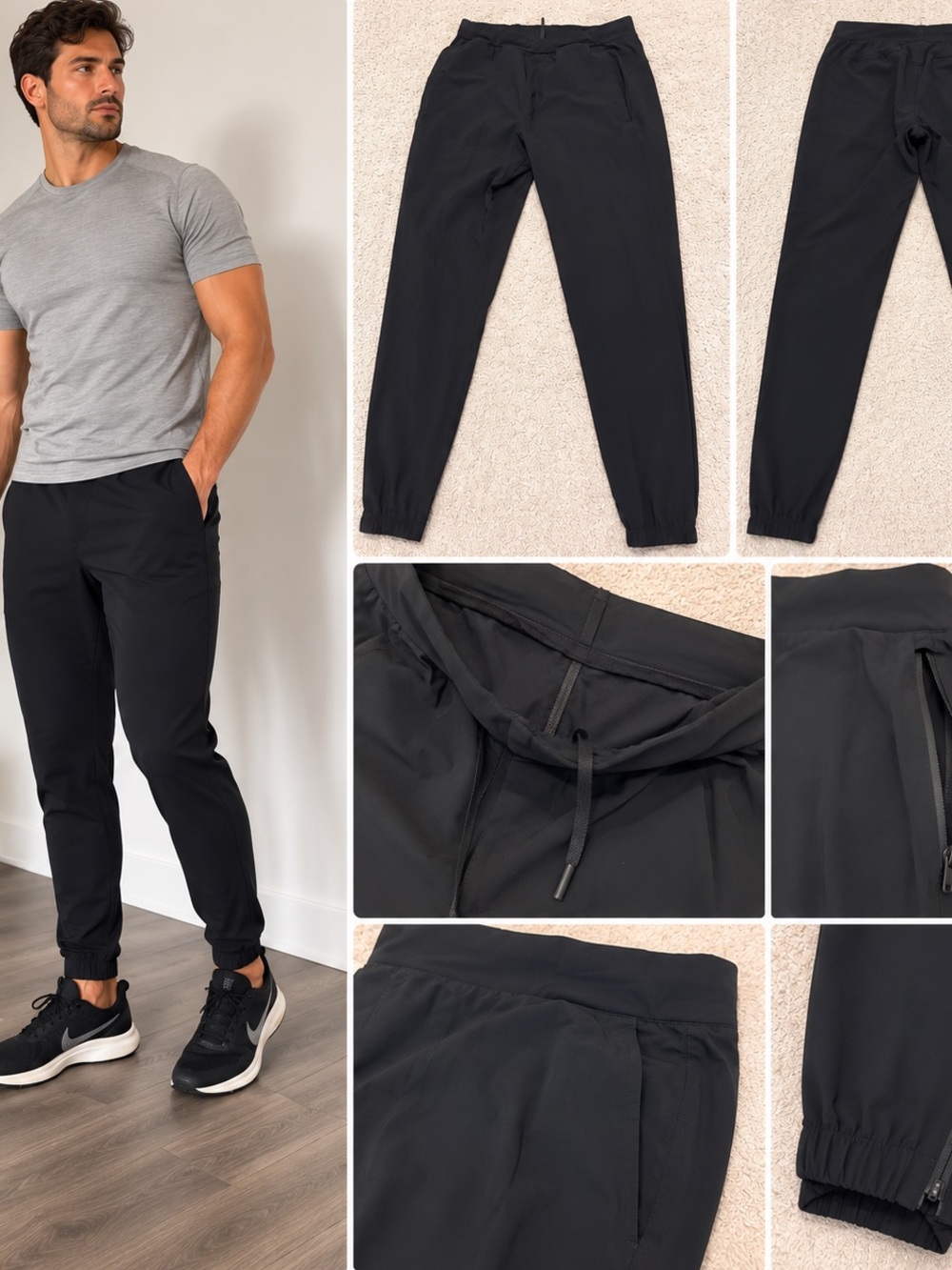 Men's Black Jogger Pants - Lululemon in Medium
